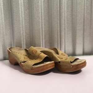 Dansko Sunny Sage Green Two Strap Sandal Slides